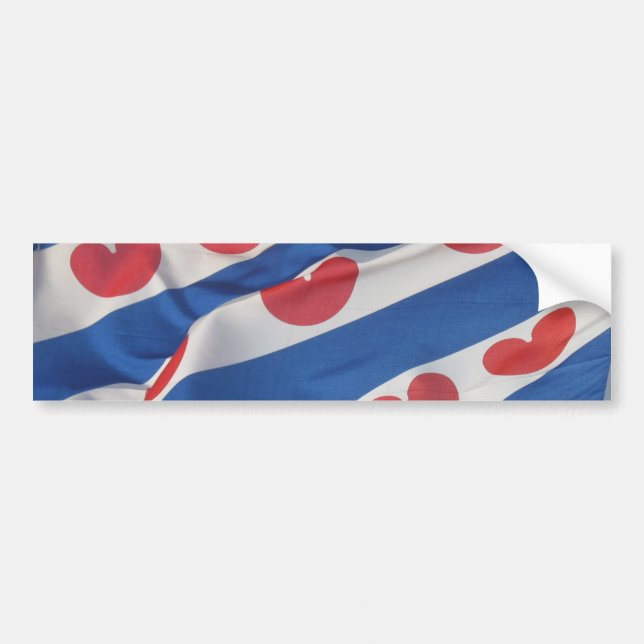 Fryslan Frisian Flag Bumper Sicker Friesland Vlag Sticker (Front)