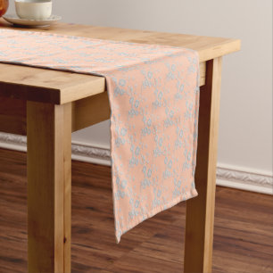 FS-Style 1-PEACH-WHITE-TABLE RUNNER 14x72in