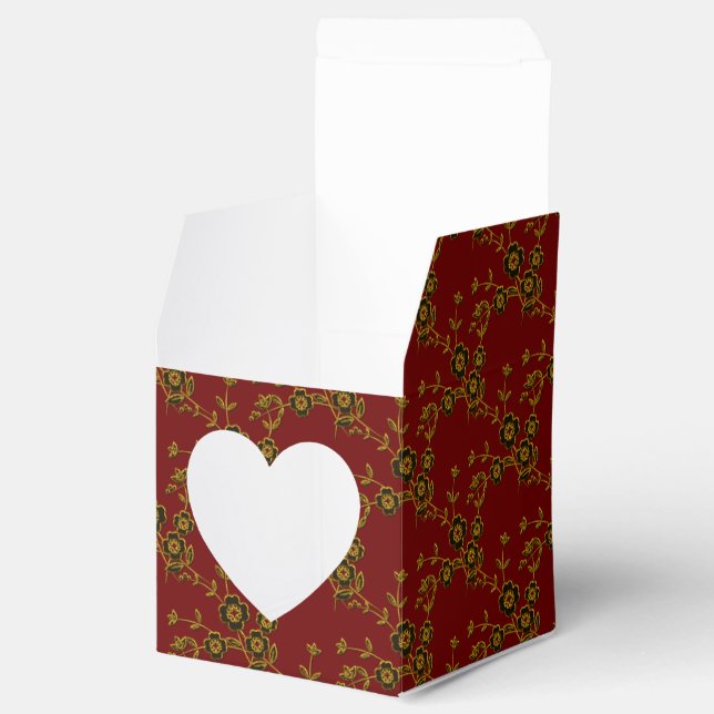 FS Style 1-Red-Gold-FAVOR BOXES heart box (Opened)