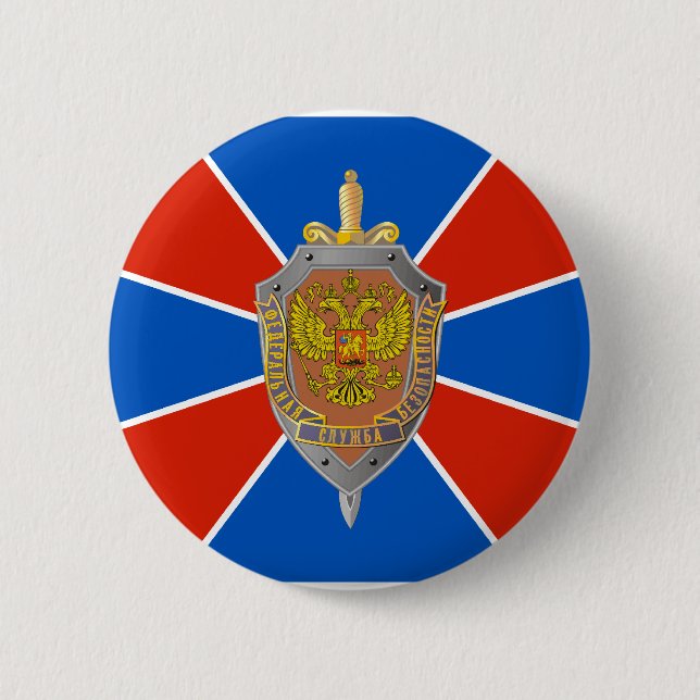 Fsb, Russia flag 6 Cm Round Badge (Front)