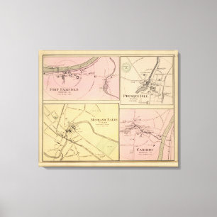 Ft Fairfield, Presque Isle, Caribou Map Canvas Print