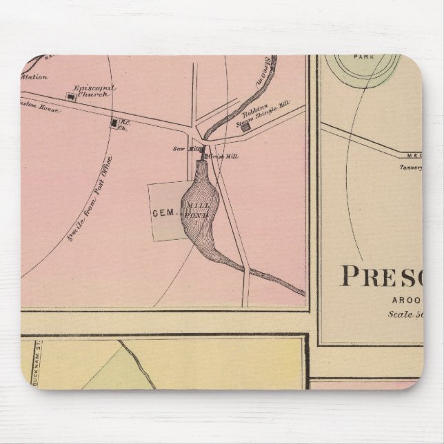 Ft Fairfield, Presque Isle, Caribou Map Mouse Pad (Front)