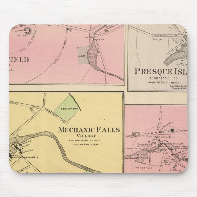 Ft Fairfield, Presque Isle, Caribou Mouse Pad (Front)