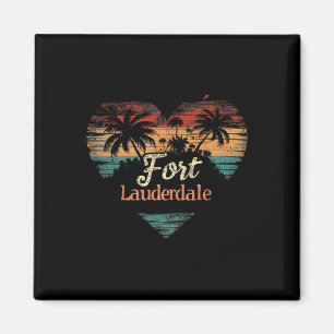 Ft. Fort Lauderdale - Heart Vintage Love Women Kid Magnet