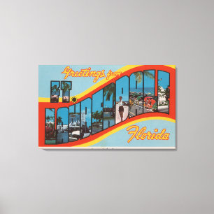 Ft. Lauderdale, Florida - Large Letter Scenes 2 Canvas Print