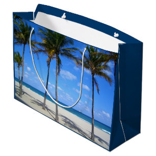 Ft Lauderdale Florida Sand Beach & Palm Trees Large Gift Bag