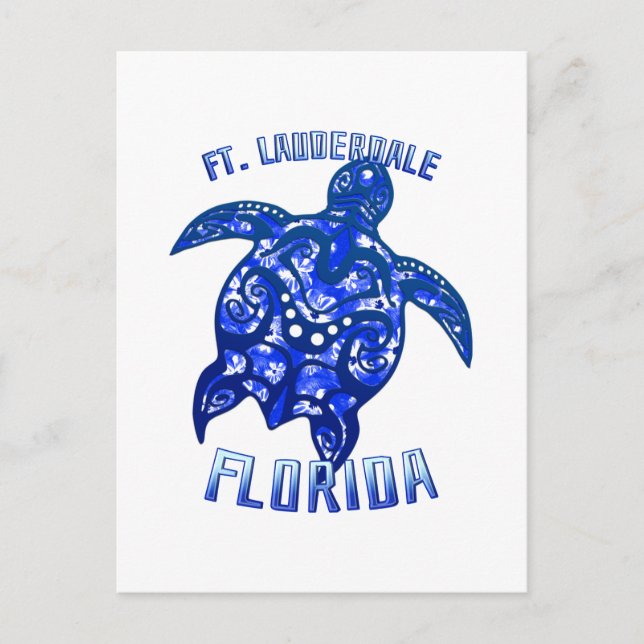 Ft Lauderdale Florida Vacation Tribal Turtle Postcard (Front)