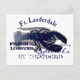 Ft. Lauderdale Fresh Lobster Postcard