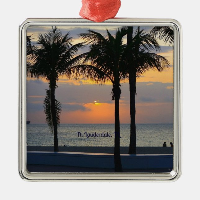 Ft. Lauderdale Sunrise Metal Tree Decoration (Front)
