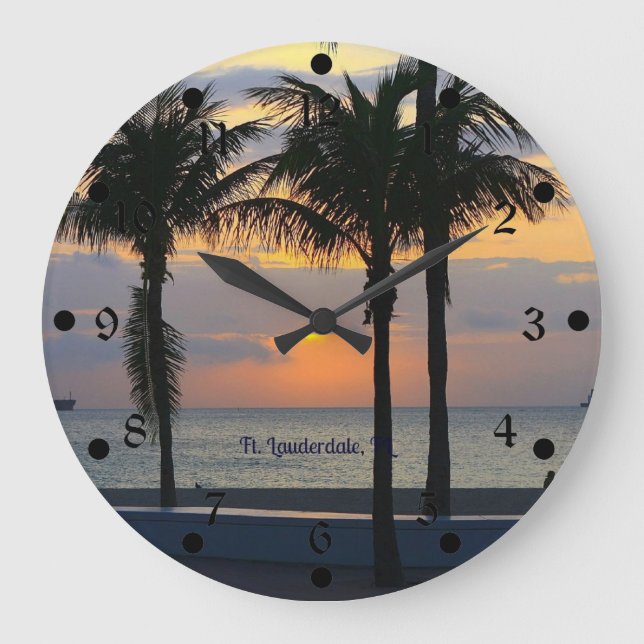 Ft. Lauderdale Sunset Large Clock (Front)