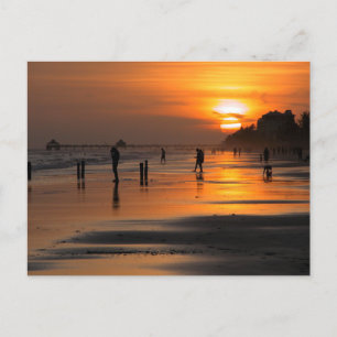 Ft. Myers Beach Florida at sunset Postcard