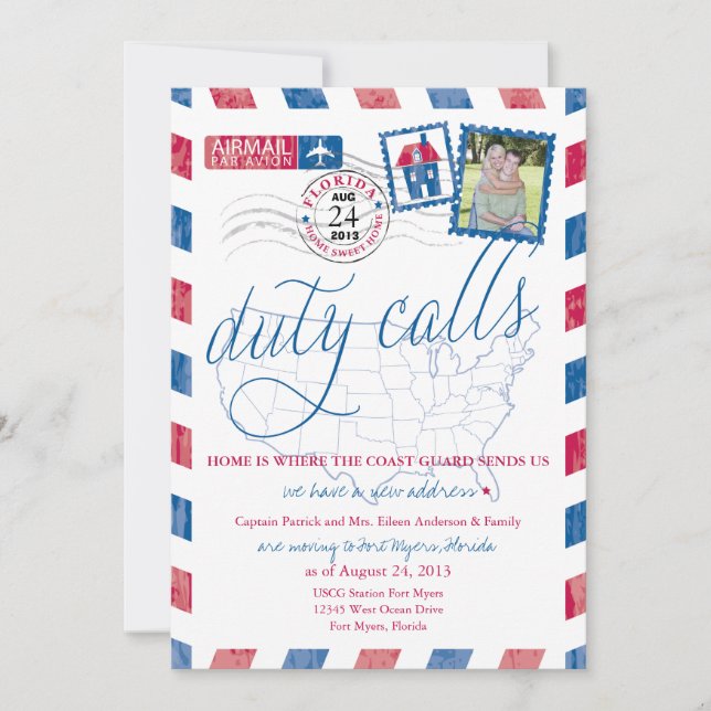 Ft Myers Florida Airmail Military Moving Announcement (Front)