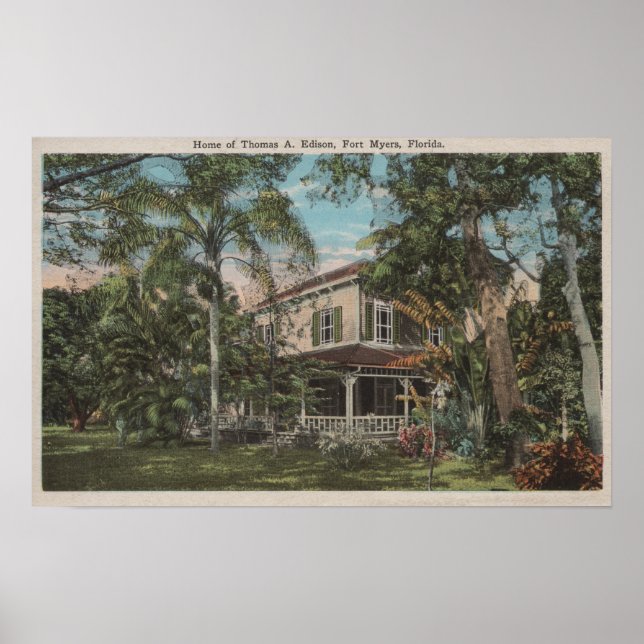 Ft. Myers, Florida - View of Thomas Edison House Poster (Front)