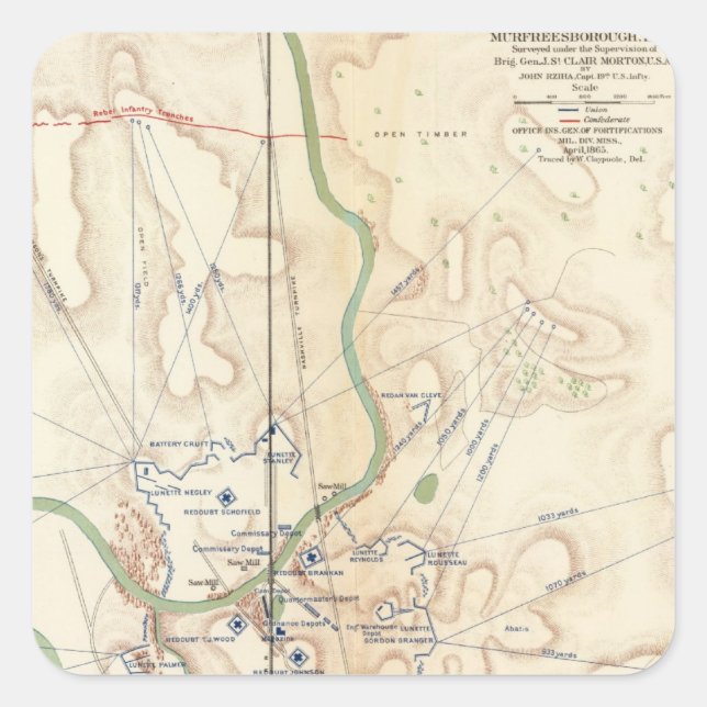 Ft Rosecrans, Tenn Square Sticker (Front)