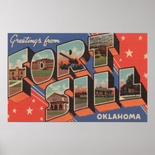 Ft. Sill, Oklahoma - Large Letter Scenes Poster
