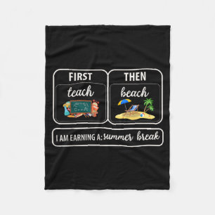 Ft Teach Beach Teacher Last Day of School Vacation Fleece Blanket