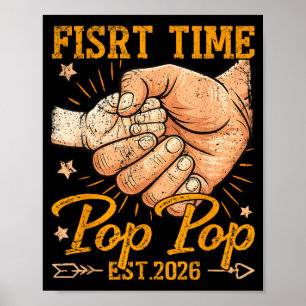 Ft Time pp Est 2026 New Baby Retro Fathers Day Men Poster