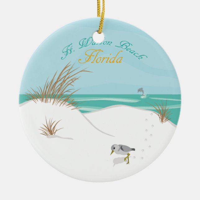 Ft. Walton Beach (Florida) Ceramic Tree Decoration (Front)