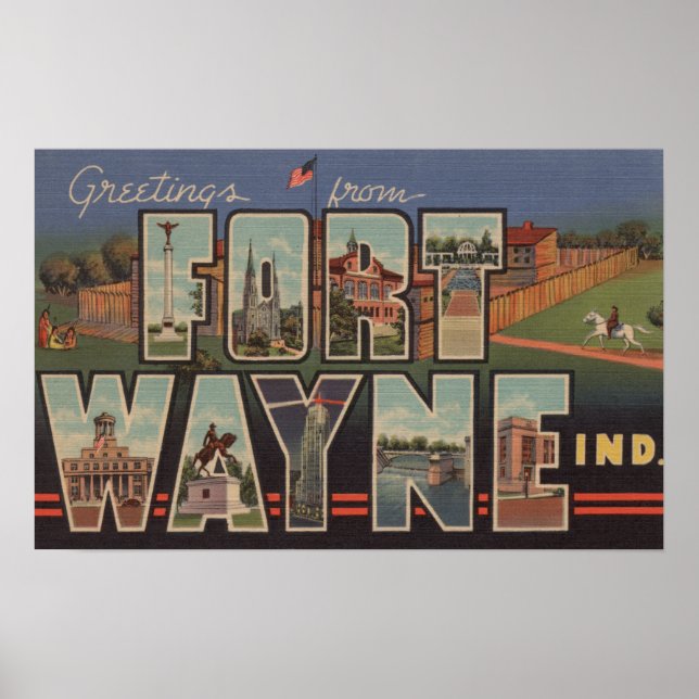 Ft. Wayne, Indiana - Large Letter Scenes 2 Poster (Front)