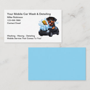 Fu Cute Car Detailing Wash Theme Business Card