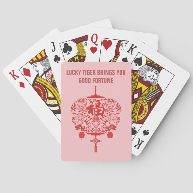 Fu Good Luck Good Fortune Tiger Year Playing Cards (Back)