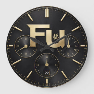 Fu Luck and Happiness 0046305 Large Clock