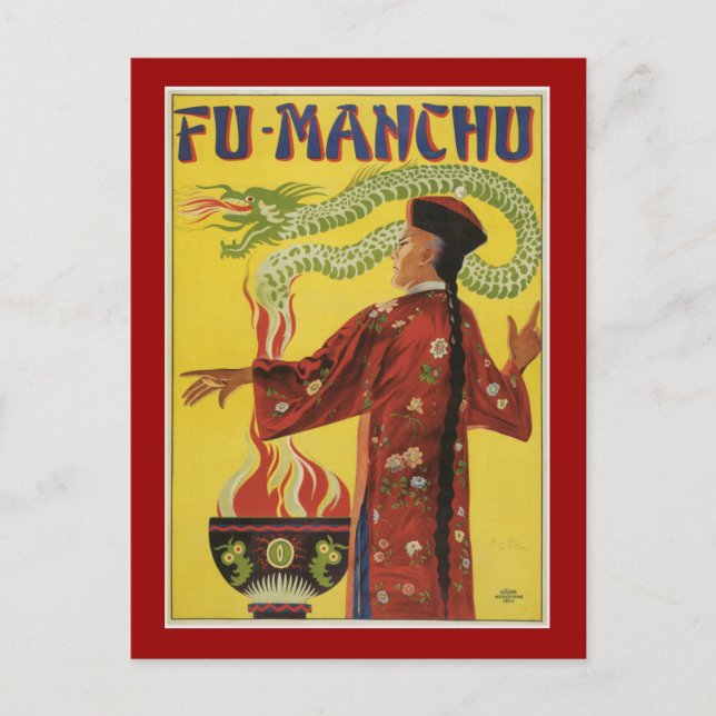 Fu-Manchu Magician Advertisement Postcard (Front)