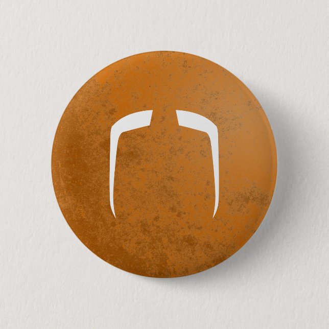 Fu Manchu Moustache 6 Cm Round Badge (Front)
