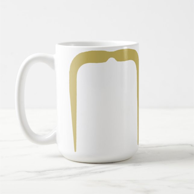 Fu Manchu Moustache in Blonde Coffee Mug (Left)