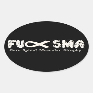 Fu SMA Awareness Ribbon Cream Oval Sticker