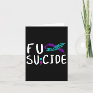 Fu Suicide Prevention Awareness Ribbon Be Strong  Card