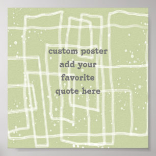 fuan and funky line art moss green add a quote poster