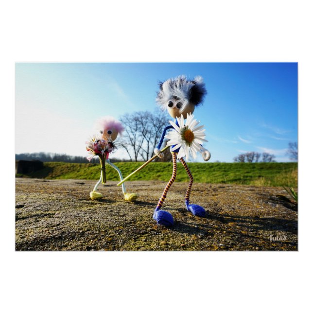 Fubbies in nature with daisy. poster (Front)