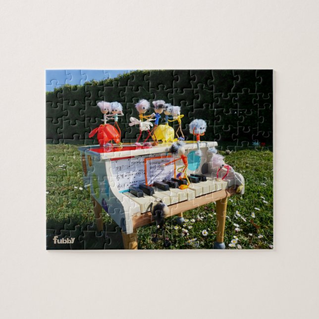 Fubbies on the piano making and dancing music. jigsaw puzzle (Horizontal)