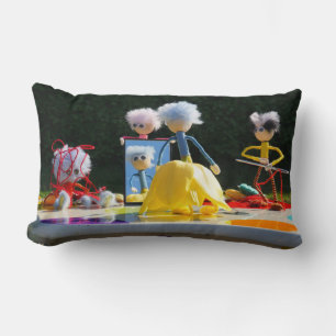 Fubbies with Tulipen dress at studio. Lumbar Cushion