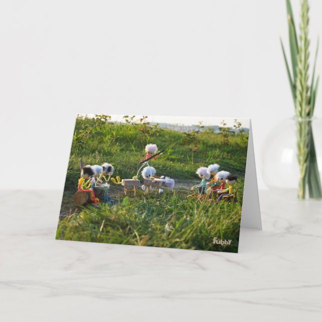 Fubby dolls carrying out magic trick. thank you card (Front)