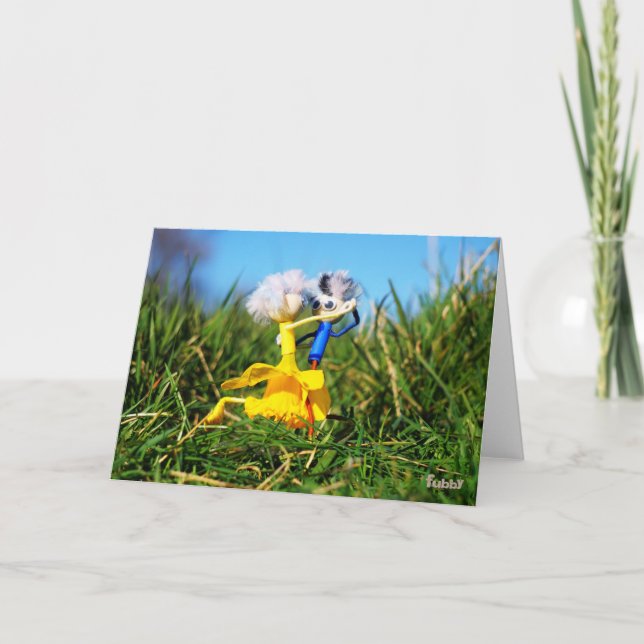 Fubby dolls dancing in the grass. thank you card (Front)