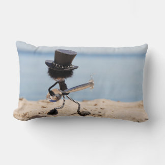 Fubby guitarist with Slash look alike hat. Lumbar Cushion
