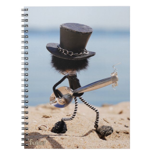 Fubby guitarist with Slash look alike hat. Notebook (Front)