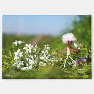 Fubby met Butterfly in a summer landscape. Magnet