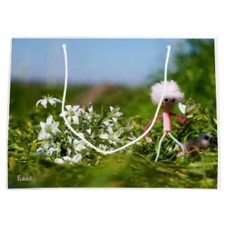 Fubby met Fluffy in a summer landscape. Large Gift Bag