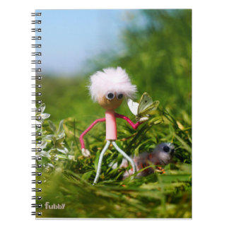 Fubby met Fluffy in a summer landscape. Notebook