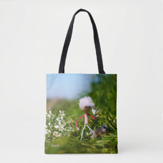 Fubby met Fluffy in a summer landscape. Tote Bag