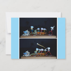 Fubby playing ball with corn/popcorn. postcard
