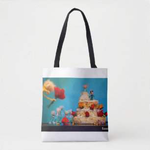 Fubby wedding with bouquet toss. tote bag