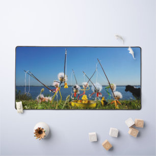 Fubby's active in the angling game. desk mat