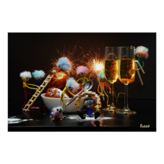 Fubby's New Year's celebration with holidays. Poster
