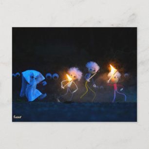 Fubby's on a ghost hunt, Halloween prank. Postcard
