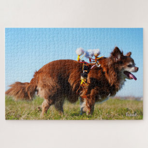 Fubby's riding on their doggy friend. jigsaw puzzle