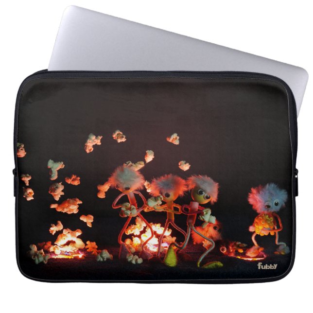 Fubby's with popcorn explosion from lava holes. laptop sleeve (Front)